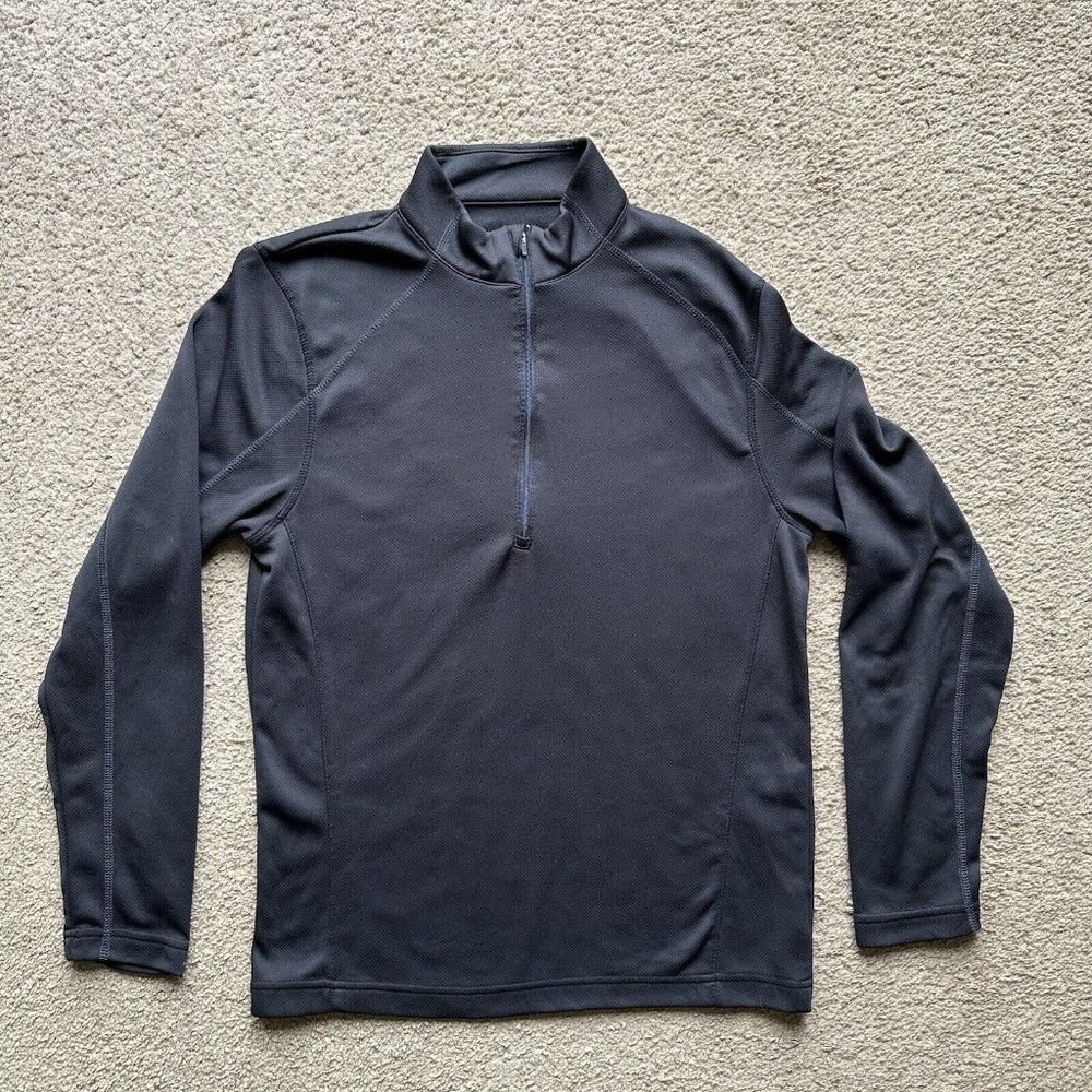 Spyder Sweater Mens Small Mock Neck 1/4 Zip Activewear Fleece Black
